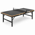 Table de tennis de table avec filet, plateau noir et structure en acier, 274 × 152,5 × 76 cm