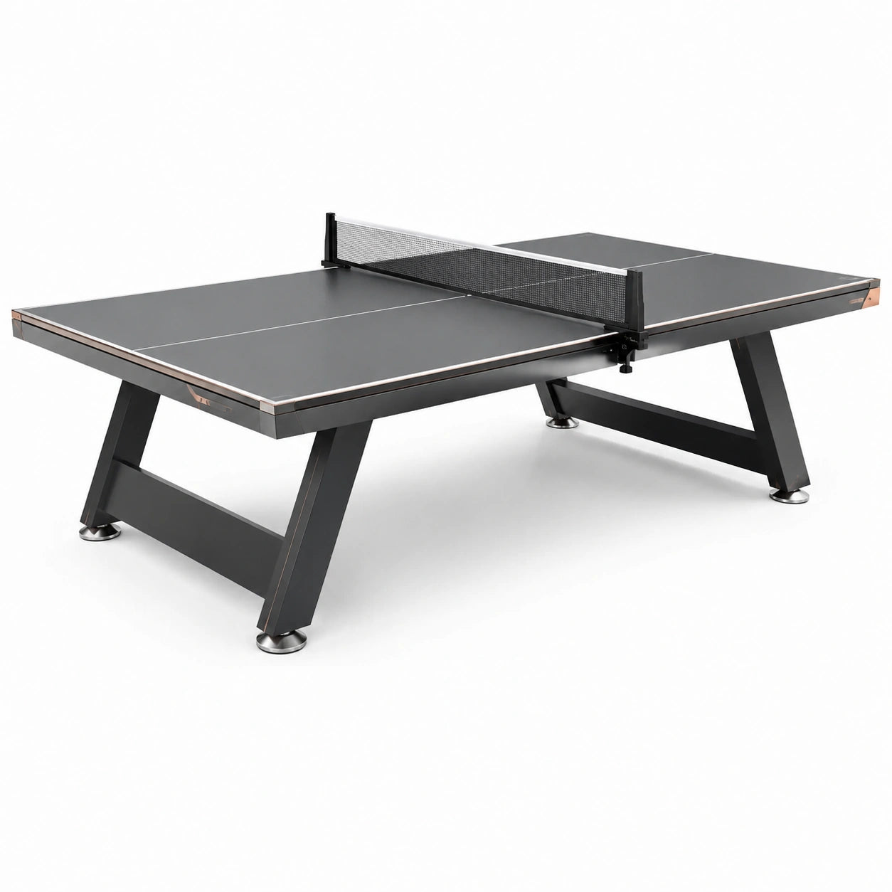 Table de tennis de table noire 274 × 152,5 × 76 cm avec structure en acier et pieds réglables