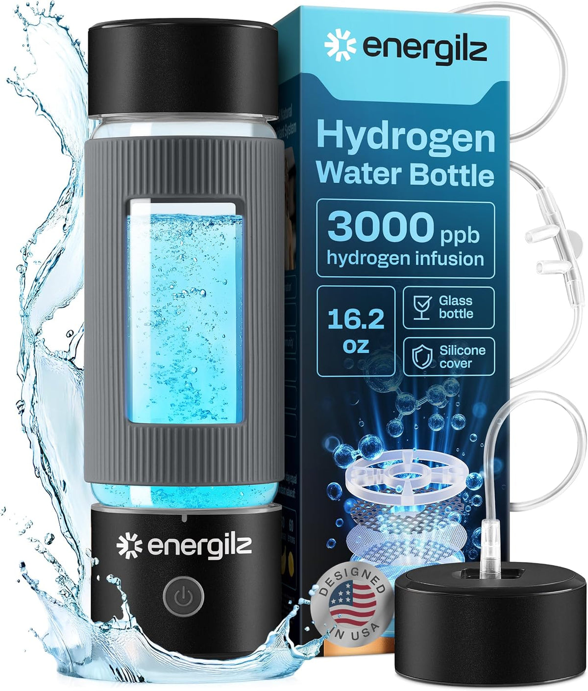 Bouteille d'eau d'hydrogène, Grande bouteille d'eau d'hydrogène de 480 ml 3000 ppb, Machine d'hydrogénation