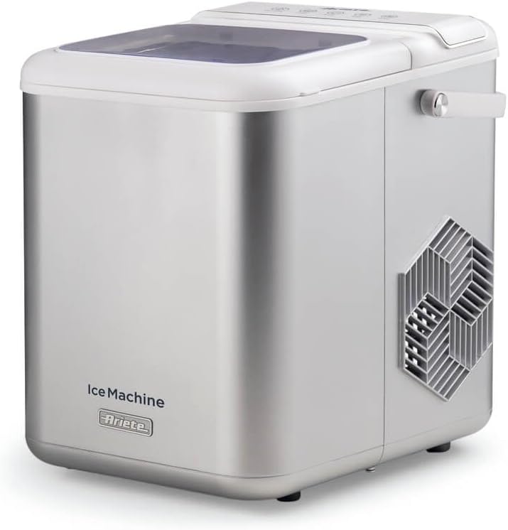 Ariete 651 Machine à Glace, 9 Glaçons en 6 Minutes, 1.4L, Grands et Petits Cubes, Fonction Autonettoyante