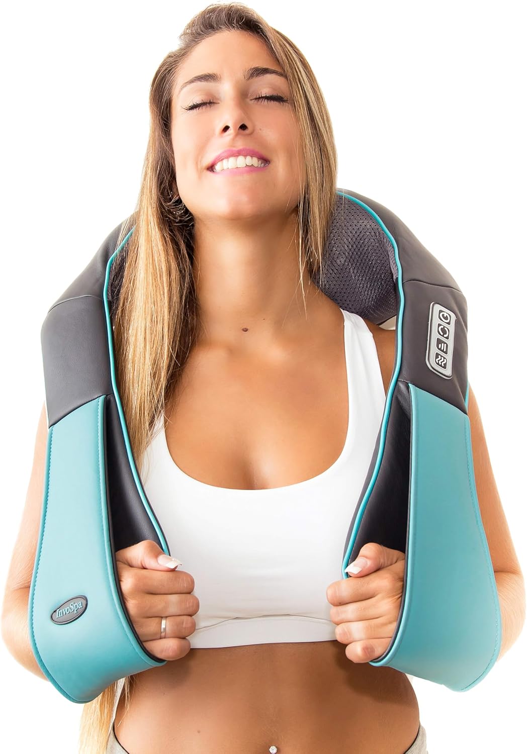 InvoSpa Masseur Thermique Shiatsu 3D Électrique avec Coussin de Pétrissage pour le Dos, les Épaules et le Cou