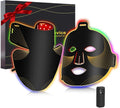 Masque LED pour Luminothérapie Visage et Cou, Masque à Lumière Rouge Infrarouge avec 180 Perles, 1440 Puces, Masque Led Visage Lumineux Réglable 470