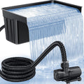 POPOSOAP Cascade de bassin avec pompe DC 63W 6000 L/H, tuyau ondulé 3 m, médias filtrants