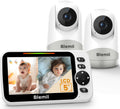 Blemil Babyphone Caméra Moniteur vidéo pour bébé avec 2 caméra et Audio avec Batterie 30 Heures, 5' à écran divisé