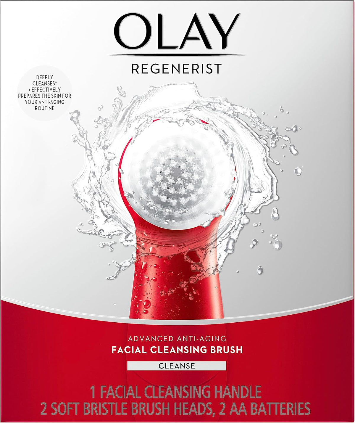 Olay Regenerist Brosse nettoyante visage avec 2 têtes de brosse