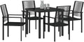 vidaXL Ensemble de Salle à Manger pour Jardin 5 pcs Noir, Ensemble de Salle à Manger Alfresco, rectangulaire