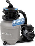 Miganeo Filtre à sable Speedclean 7 000 avec minuterie - pour piscine jusqu'à 22 m³ - auto-aspirant (noir, bleu, argenté) Silber