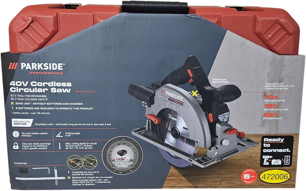 PSIDE Parkside Performance PPHKSA 40-Li A1 Scie circulaire sans fil 40 V sans batterie ni chargeur