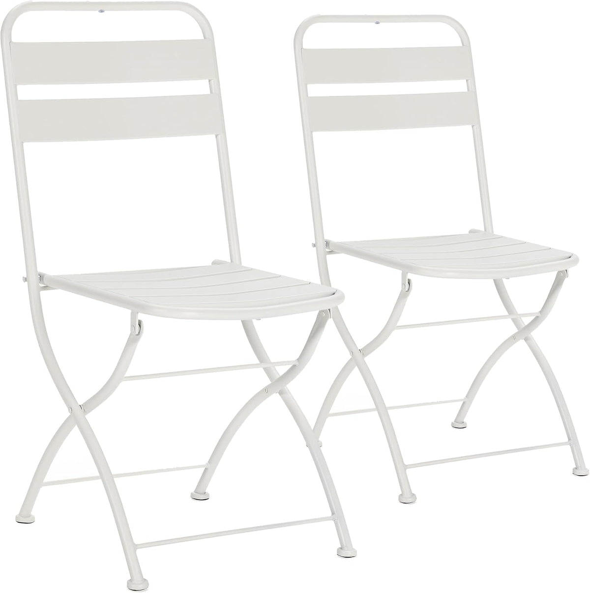 HOMN LIVING Pack de 2 chaises de Jardin Pliantes Perla en métal Blanc