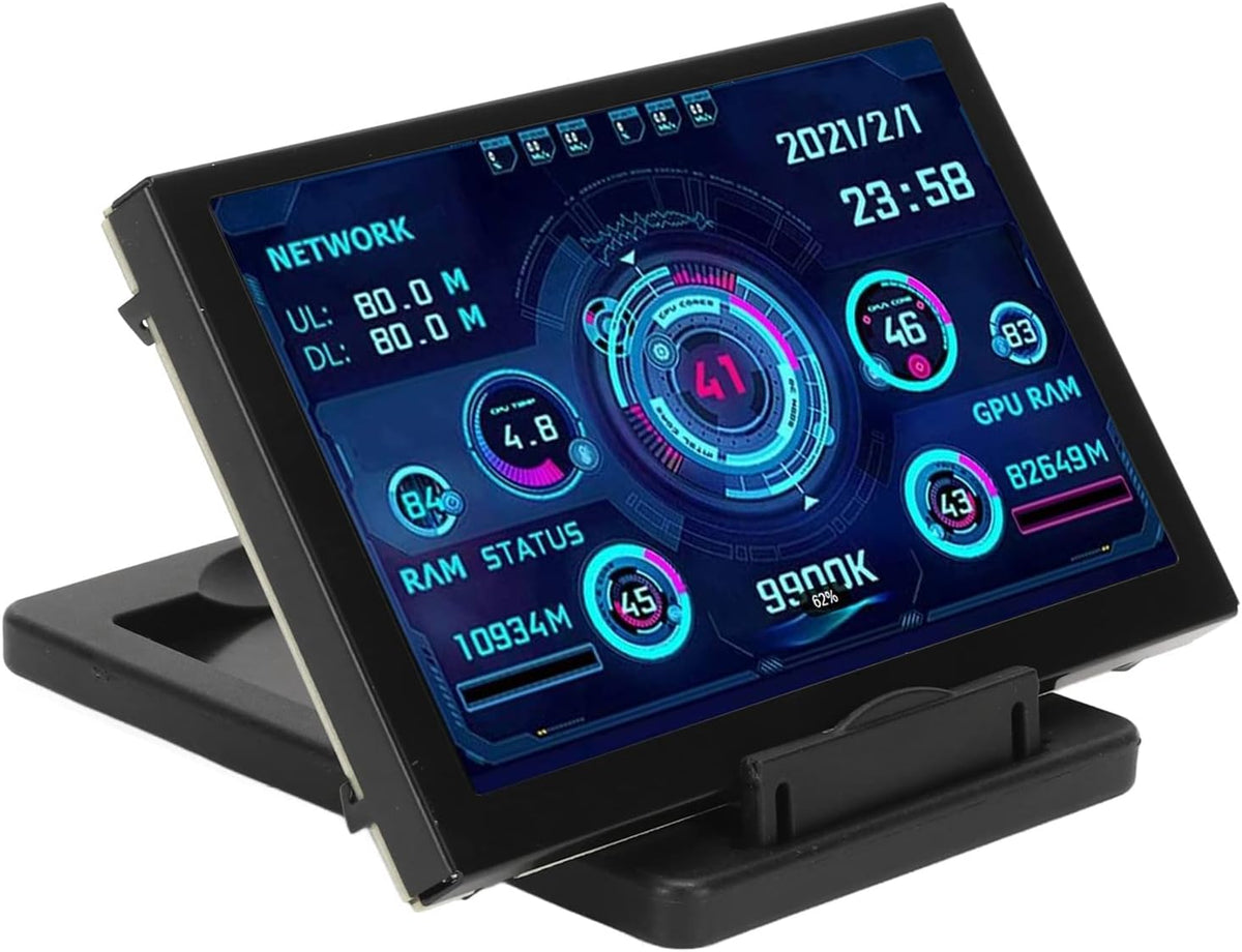 Moniteur de Température D'ordinateur IPS 5 Pouces, Affichage du Panneau de Capteur PC, Moniteur de Données PC CPU HDD