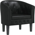 vidaXL Fauteuil Cabriolet, Chaise avec Accoudoirs, Canapé avec Dossier, Siège Rembourré, Meuble de Salon Chambre, Moderne, Noir Similicuir