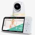 Babysense Prisma Babyphone avec Caméra et Audio, Babyphone Vidéo HD 5', Veilleuse 6 Couleurs, Écran Divisé