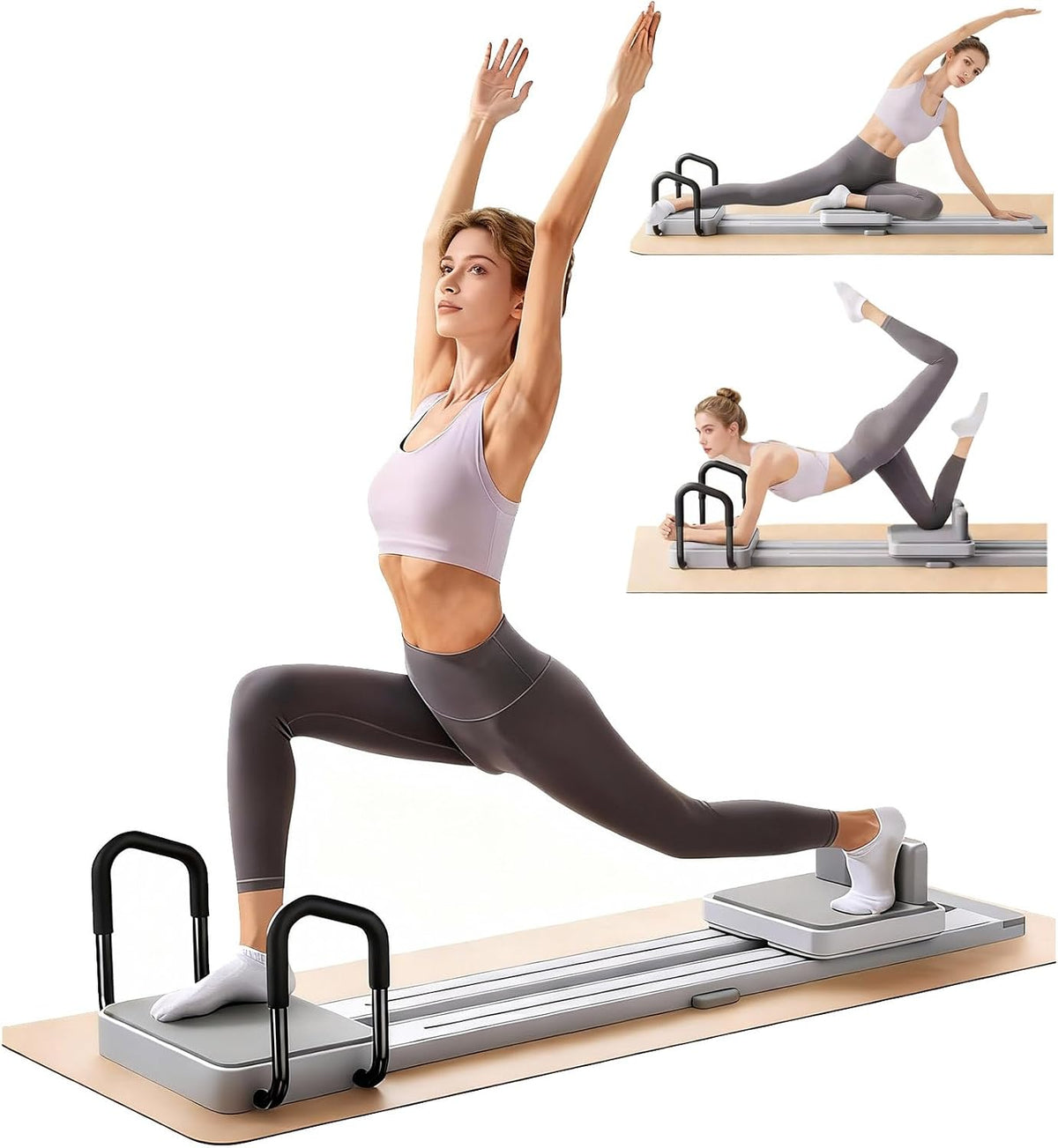 Pilates Reformer Machine Équipement pour Maison et Salle de Sport Convient Avancés et Débutants Pilates Board Planche Pilate Ski Trainer Soft Body