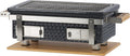 BBQ-Toro Barbecue de table en céramique avec support en bois, 50 x 23 x 17 cm, Hibachi, Barbecue de table sans électricité, Gris