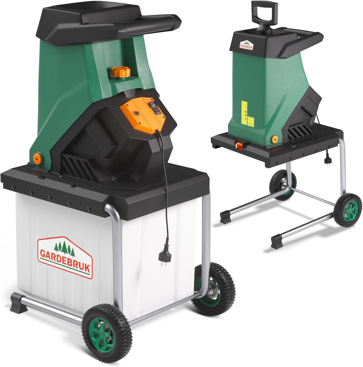 Gardebruk Broyeur de végétaux électrique 3.1000 W, broyeur branches couteau lame, branches max. 40mm, bac 50L broyeur de jardin