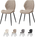 GrandCA HOME Lot de 2 Chaises de Salle à Manger Rembourrées, Chaises de Cuisine Nordiques, Chaises Rembourrées avec Pieds en Métal, Coussin en Tissu