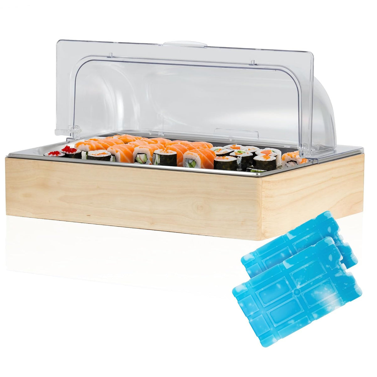 Mahlzeit Plateau de service réfrigérant, 53 x 34 x 27 cm, Plaque de refroidissement GN 1/1 avec couvercle