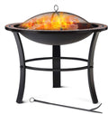Deuba Brasero Rond Fuoco Ø 76 cm Acier laqué Pierres mosaïque Accessoires Couvercle Jardin terrasse feu Bois Charbon briquette Barbecue