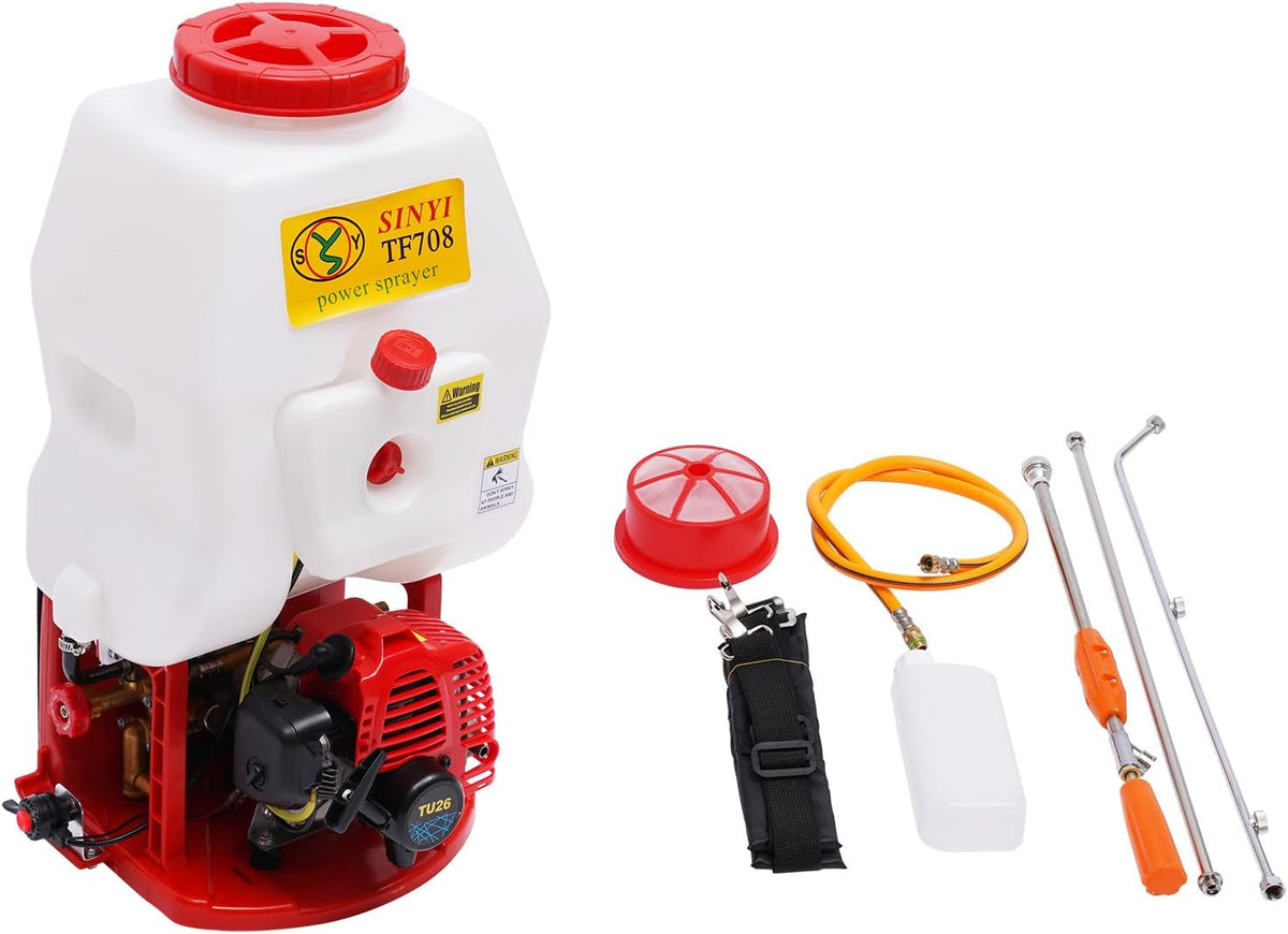 Pulvérisateur à dos 20 l - 25,4 CC - Portable - Débit de pulvérisation 8 l/min - Pression réglable - Pulvérisateur électrique à dos pour fermes