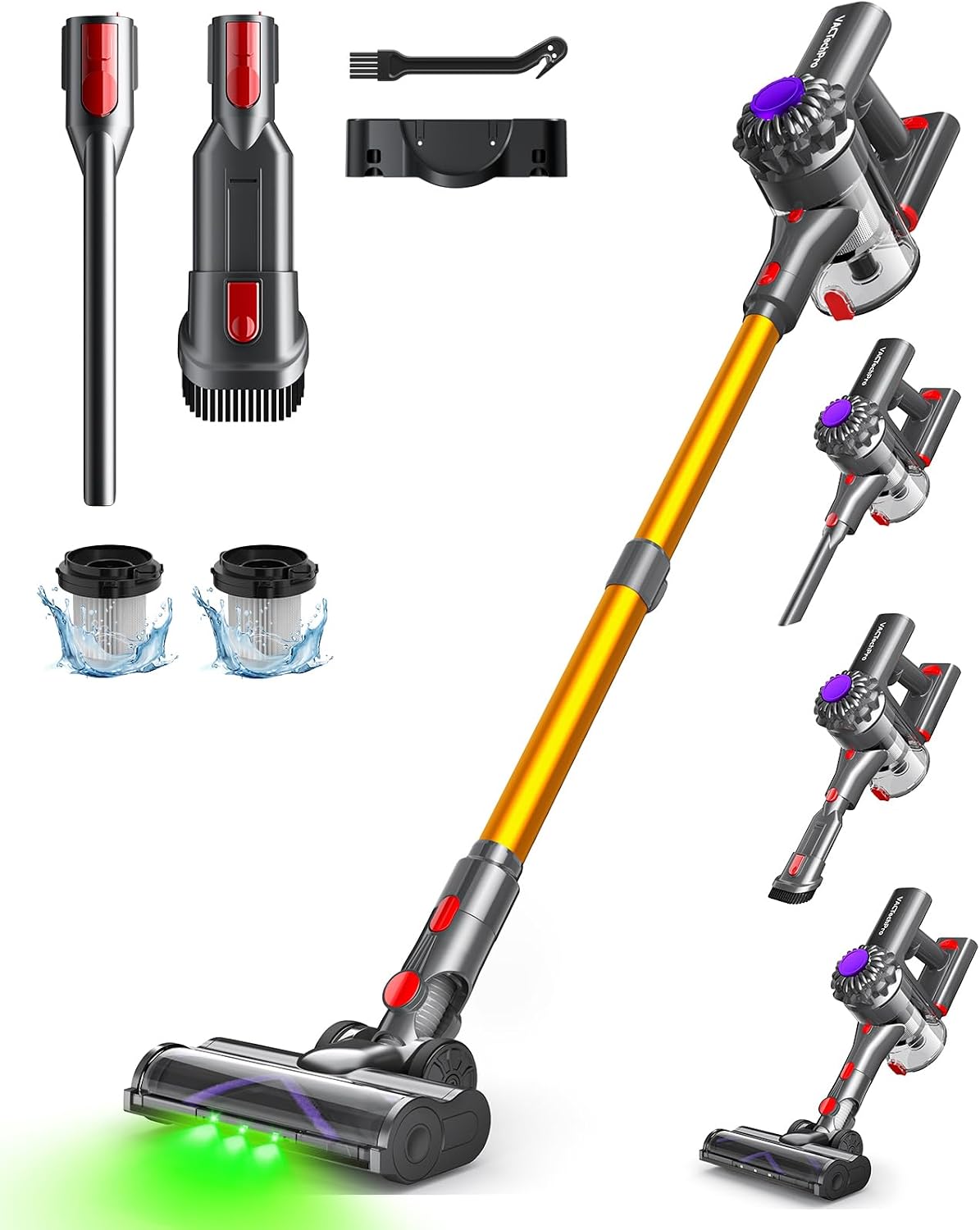 VACTechPro Aspirateur Balai sans Fil, 35kPa Aspirateur sans Fil
