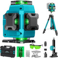 Ecarke 4D Laser à Lignes Croisées Vert, 16 Lignes, 4x360° avec Trépied, Compatible avec Batterie Ma-kita 18V