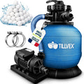 tillvex Système de Filtre à Sable 7.900L/h + 400g Boules de Filtre