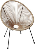 Proloisirs Fauteuil Fil de Jardin en métal et résine tressée Rio (Lot de 2) (Naturel)