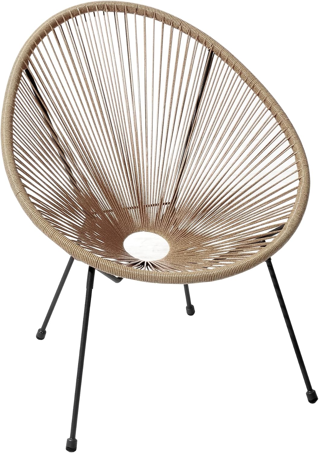 Proloisirs Fauteuil Fil de Jardin en métal et résine tressée Rio (Lot de 2) (Naturel)