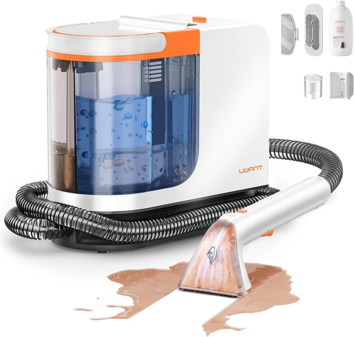 Uwant B300PRO Nettoyeur Shampouineuse Canape Professionnel, Aspiration Puissante 18Kpa，Portable avec Accessoires