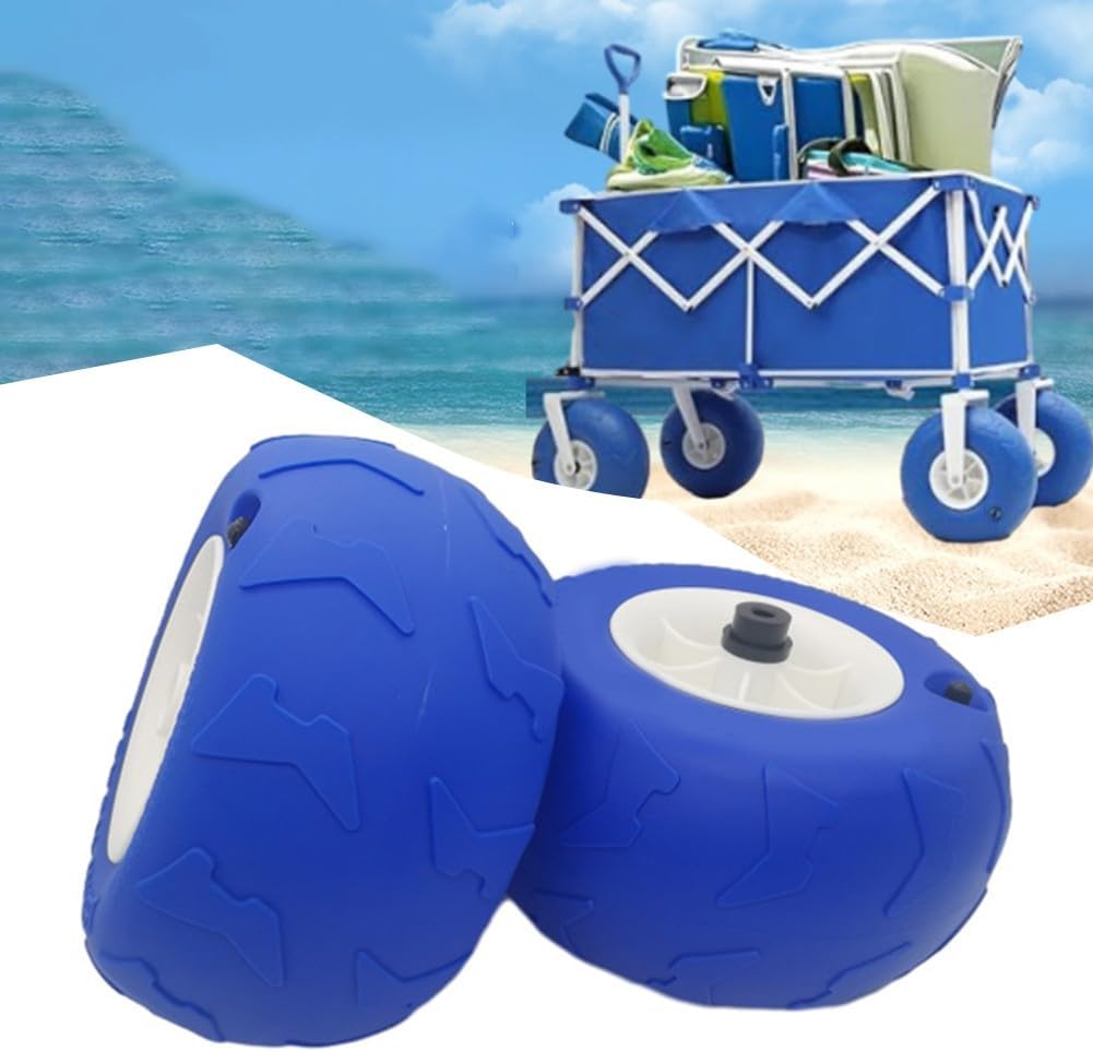 Lot de 2 roues de rechange pour chariot de kayak, pneus de ballons de plage de 22,9 cm