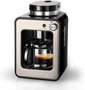 Machine à café entièrement automatique, broyeur et infuseur, mini machine à expresso portable avec grains moulus ou entiers, cafetière compacte