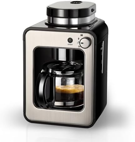 Machine à café entièrement automatique, broyeur et infuseur, mini machine à expresso portable avec grains moulus ou entiers, cafetière compacte