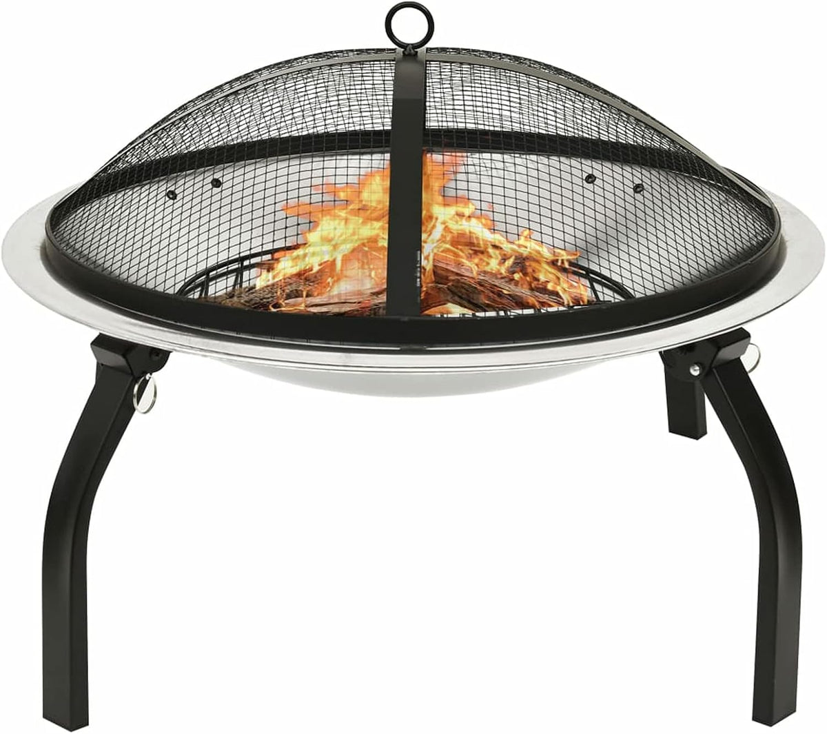 ShGaxin Brasero et barbecue 2 en 1 tisonnier, charbon de bois, fumoir barbecue, barbecue au carbone et le?a, grille de barbecue