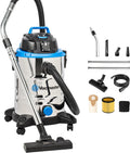 Vacmaster Aspirateur Eau et Poussière INOX 1500W 30L Fonction soufflante, Puissant Professionnel Industriel Aspirateur fonction soufflante évacuation