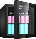 Bomann Réfrigérateur à Boissons 46 L KSG 7291, Éclairage LED, Noir, éclairage LED, contrôle +3 à +18 °C, 2 étagères câblées, porte double vitrage