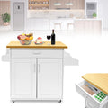 LZQ Chariot de cuisine mobile - Avec plan de travail - Chariot à roulettes - 115 x 36 x 90 cm - Blanc
