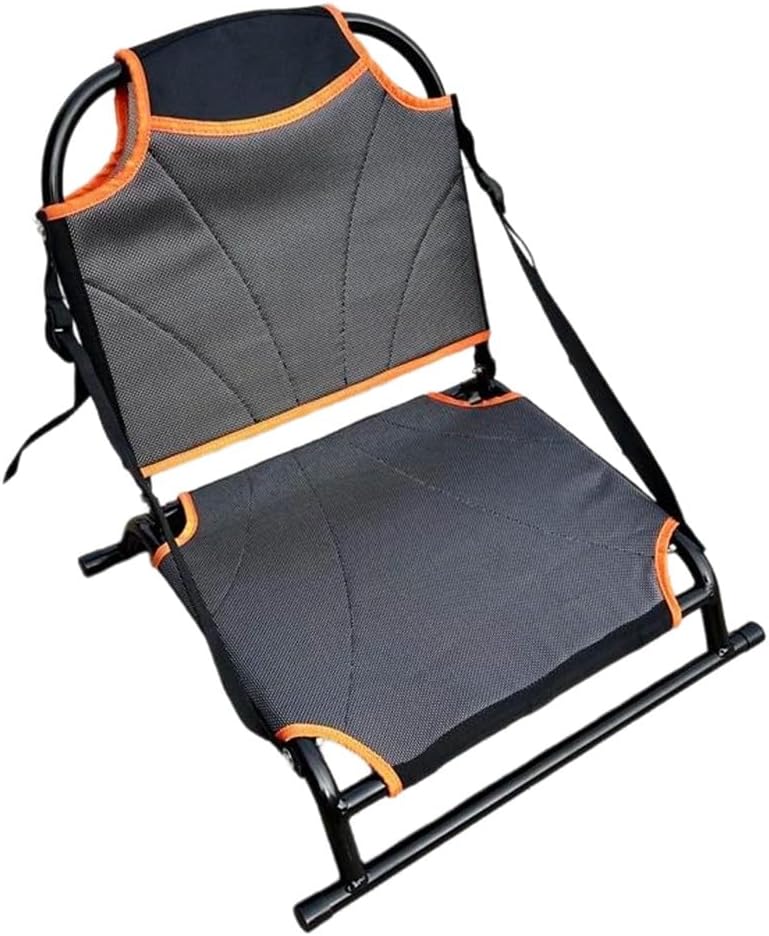 Siège de kayak avec dossier réglable, pliable et léger, cadre en aluminium imperméable, tissu Teslin, orange, noir, bicolore, séchage rapide