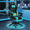 ALFORDSON Chaise Gaming Fauteuil Gamer, Chaise de Bureau Ergonomique avec Massant 2 Points, Repose Pied, Réglable Appui-tête Support Lombaire
