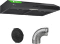 Upstreman Hotte Aspirante 60 cm, Classe A+++, 3 Vitesses (220 m³/h), Évacuation ou Recyclage avec Filtre à Charbon, Silencieuse 61 dB