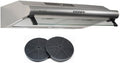 Hotte casquette visière BELDEKO 60 cm, inox, double moteur 200 W, débit 435 m³/h, filtres à charbon inclus, 3 vitesses, éclairage LED
