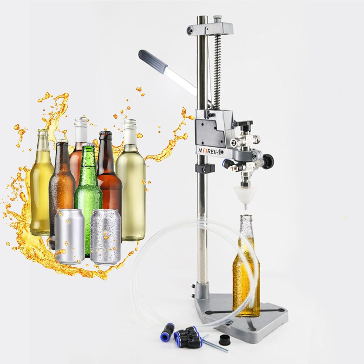 Remplisseur de bouteilles de vin, remplissage de bouteilles à contre-pression, équipement d'embouteillage de bière en acier inoxydable