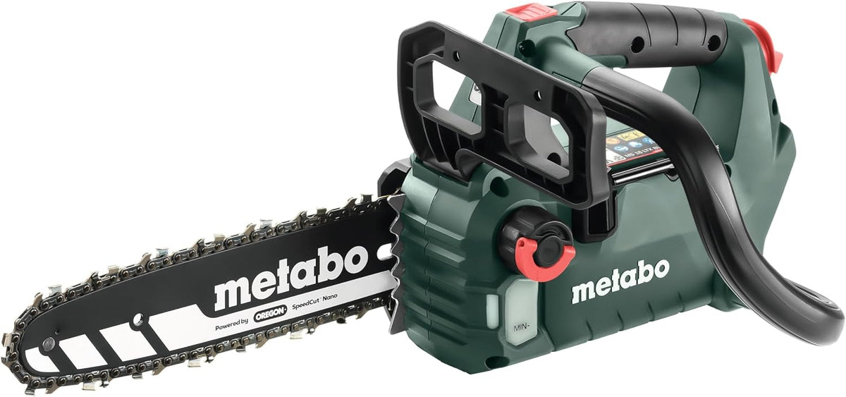 metabo Tronçonneuse sans fil MS 18 LTX BL 25-18 V, CAS, 25 cm, Oregon SpeedCut Nano - Brushless, interrupteur de sécurité, arrêt rapide de chaîne