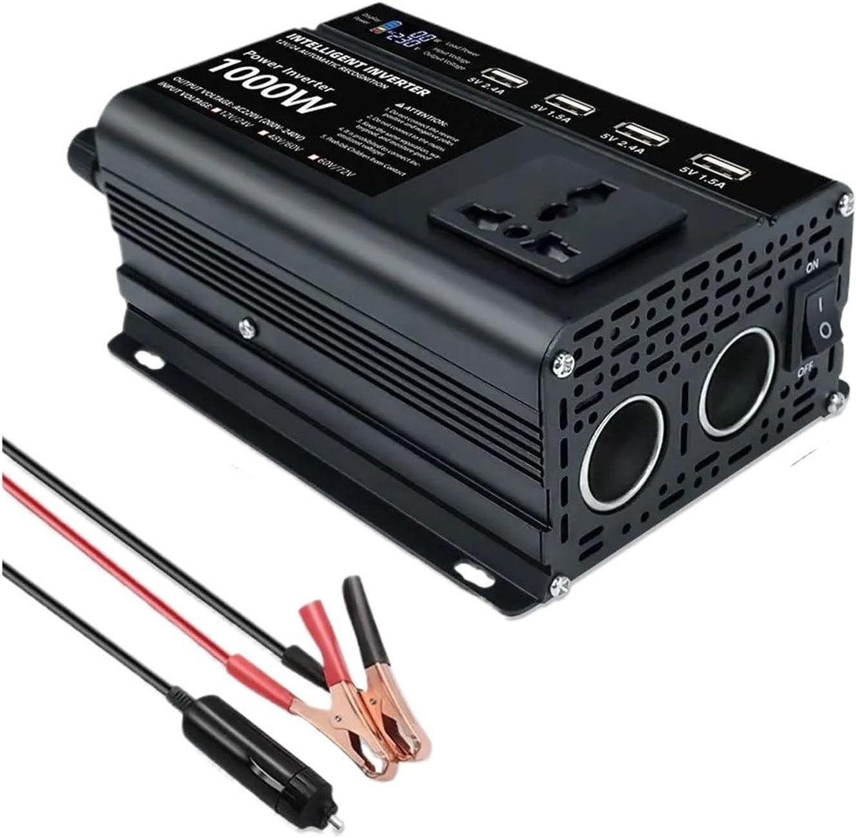 POWERinvert Convertisseur Universel pour Voiture Double Usage 1000 W pour Téléphone Appareil Photo Ordinateur Portable Chargeur 12 V 24 V vers 220 V