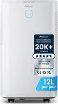 Pro Breeze Déshumidificateur Compresseur 12 L/jour avec capteur d'humidité automatique, Séchage du linge, Drainage continu