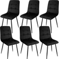 ANVOFONG Chaise de Salle à Manger Set of 6, Dutch Velvet Cushion Thickened Convient pour Salle à Manger, Cuisine, Noir.