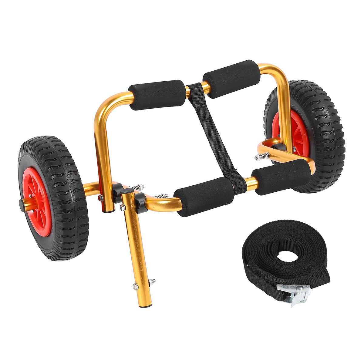 Chariot de transport de canoë avec pneus solides de 25,4 cm, cadre en aluminium pliable et réglable