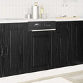 Panneau de Lave-Vaisselle Porto en Bois d'ingénierie chêne Noir 45 x 1,5 x 57 cm, Meuble Rangement Cuisine avec Porte, étagère, tiroir et casier