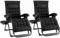 TLGREEN Lot de 2 transats Jardin extérieur Pliables, Bain de Soleil avec Coussin, Fauteuil élargie, Dossier réglable, Porte-gobelet
