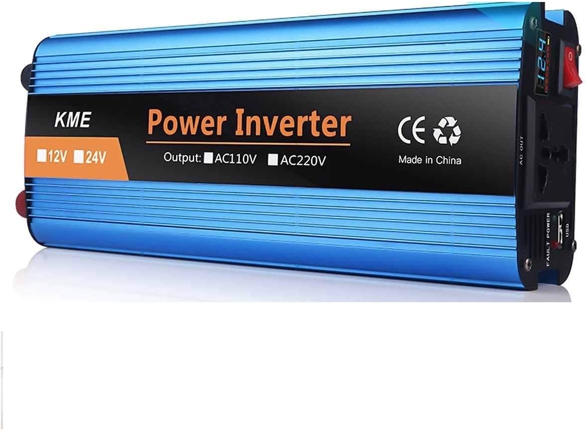 Convertisseur Pur Sinus, Convertisseur 3000/4000/5000 / 6000W onduleur à Onde sinusoïdale modifiée Affichage DC 12V / 24V 220V Solaire Double Convert