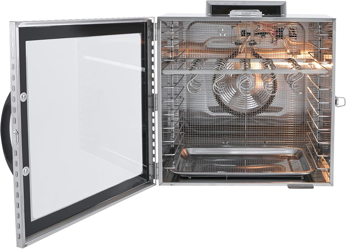 Déshydrateur alimentaire, armoire sèche, déshydrateur alimentaire en acier, Sèche-linge portable à air chaud 1000 W pour steaks de bœuf, saucisses